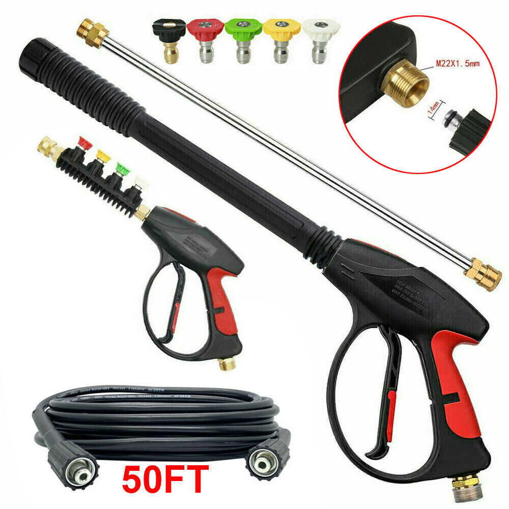 4000PSI High Pressure Car Power Washer Gun Spray Wand Lance Nozzle and Hose Kit
