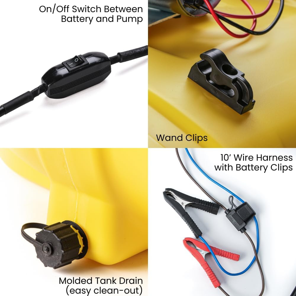 25 Gallon Gold Spot Sprayer | Prime Pump (60 PSI) | 2.2 GPM 12V Diaphragm | Delu