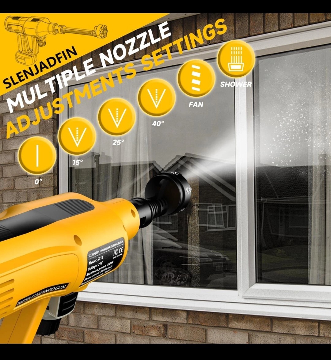 Cordless Pressure Washer for Dewalt 20V Battery 700 PSI Portable Handheld Power