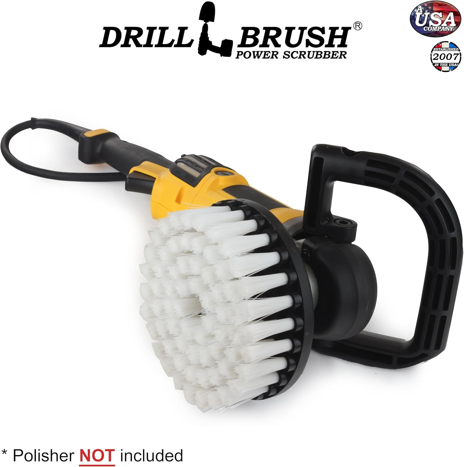 Carpet Cleaner Scrub Brush for Polisher – 7 Inch Soft White Drillbrush with 5/8
