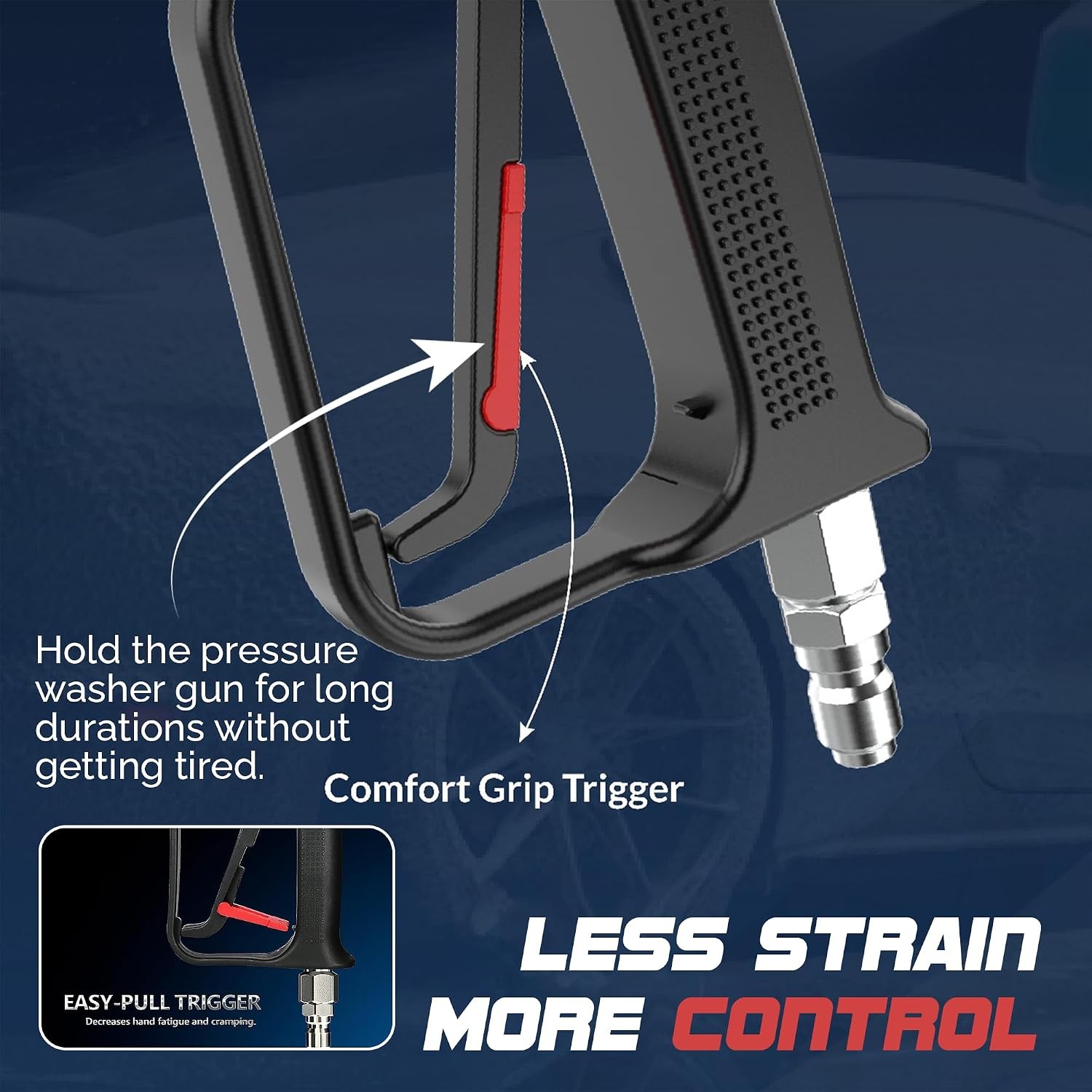 Pressure Washer Gun 4000 PSI Short Power Washer Gun | 360° Swivel, 3/8″ Quick Co