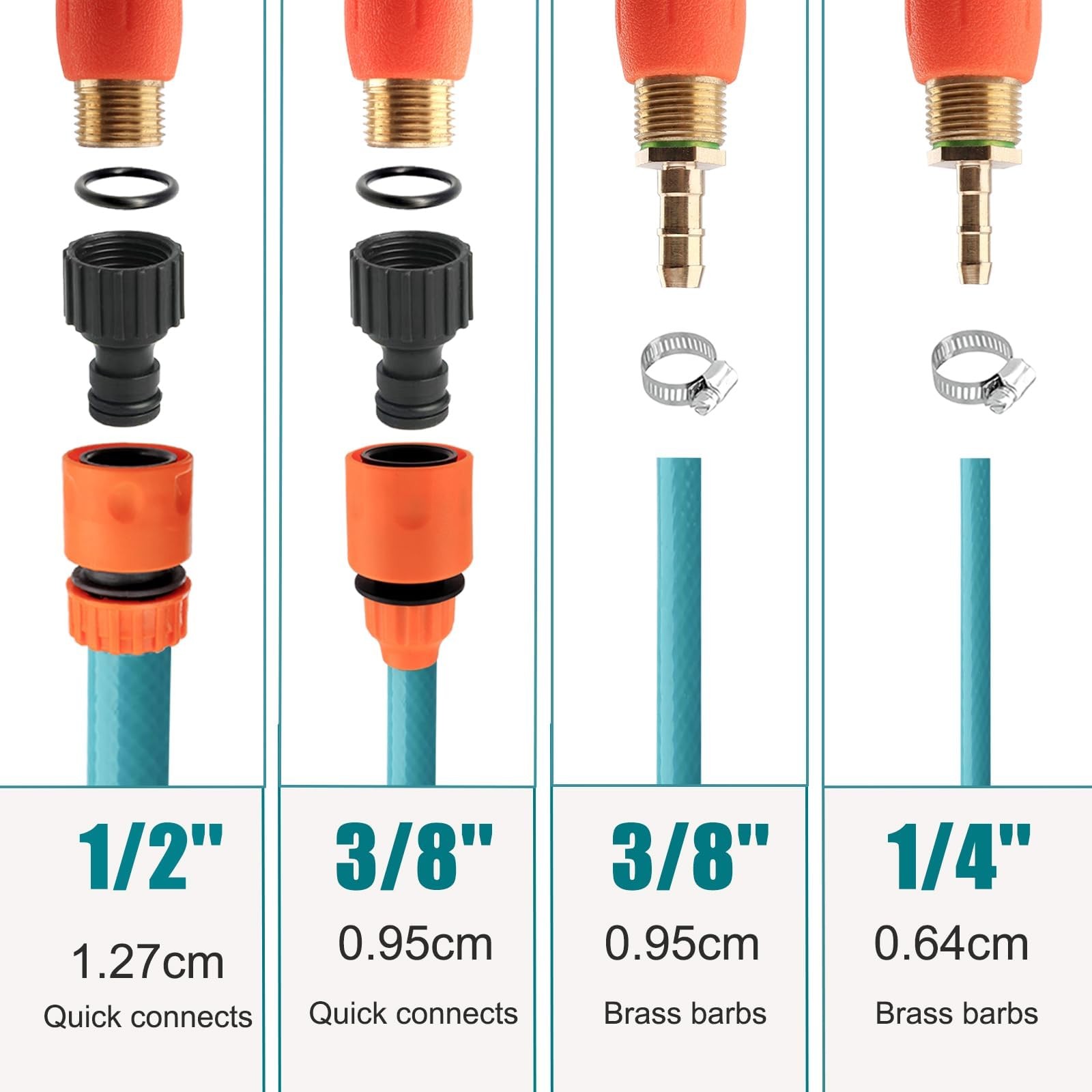 Sprayer Wand, 44″ all metal for 1/2″ & 3/8″ Hose 44 inches, Orange