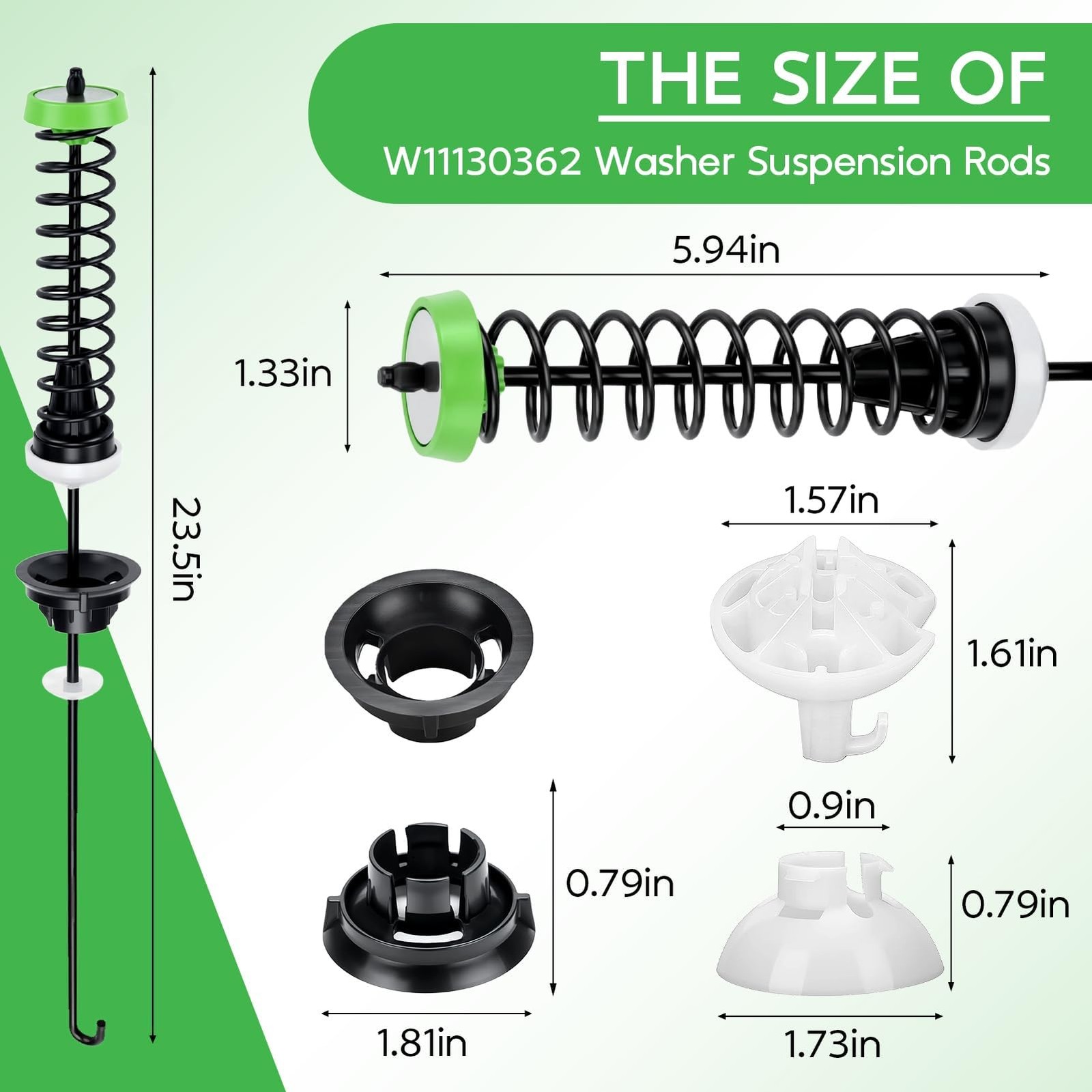 Upgraded W11130362 Washer Suspension Rods for Whirlpool WTW5000DW3 WTW5000DW2…