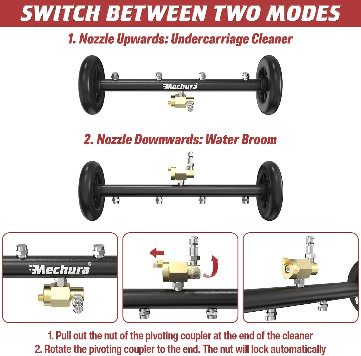16 Inch Undercarriage Pressure Washer Attachment, 4000 PSI Undercarriage Cleaner