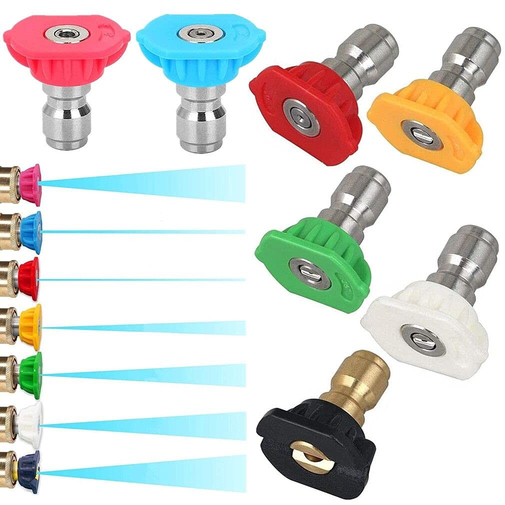 7 Pieces Pressure Washer Spray Nozzles Tips Set 1/4Inch Quick Connect – 2.5 G…