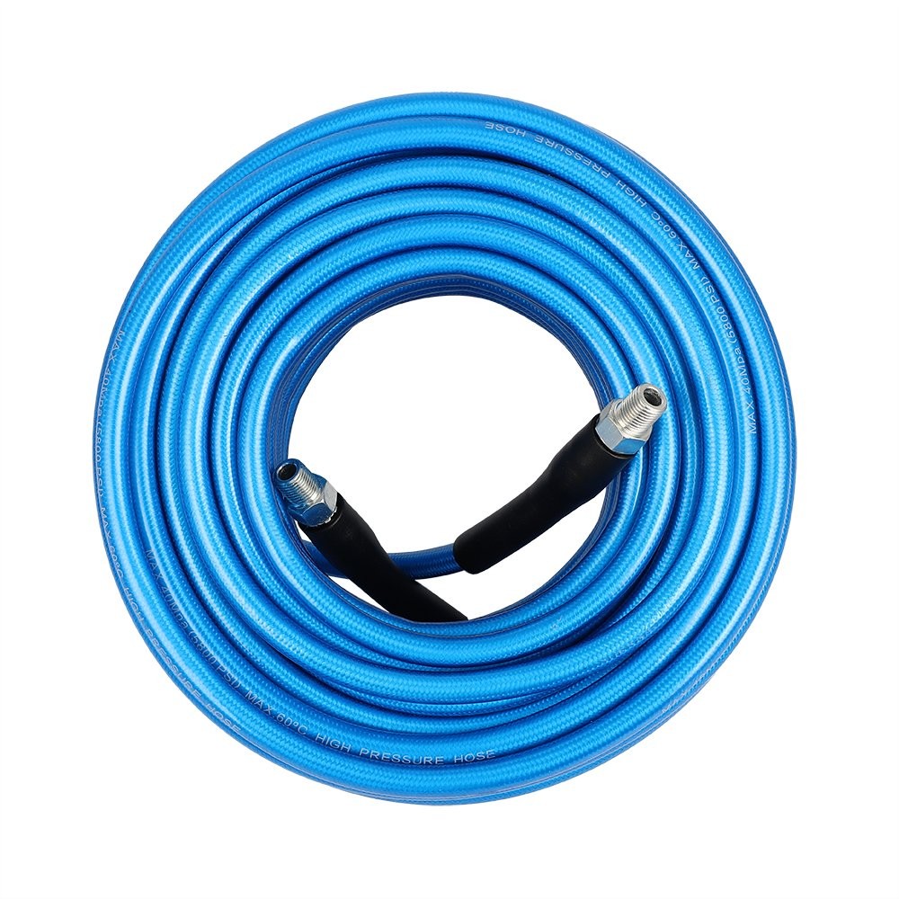 Blue 5800 PSI Pressure Washer Sewer Jet Kit 100ft 1/4″ Upgraded PU Hose