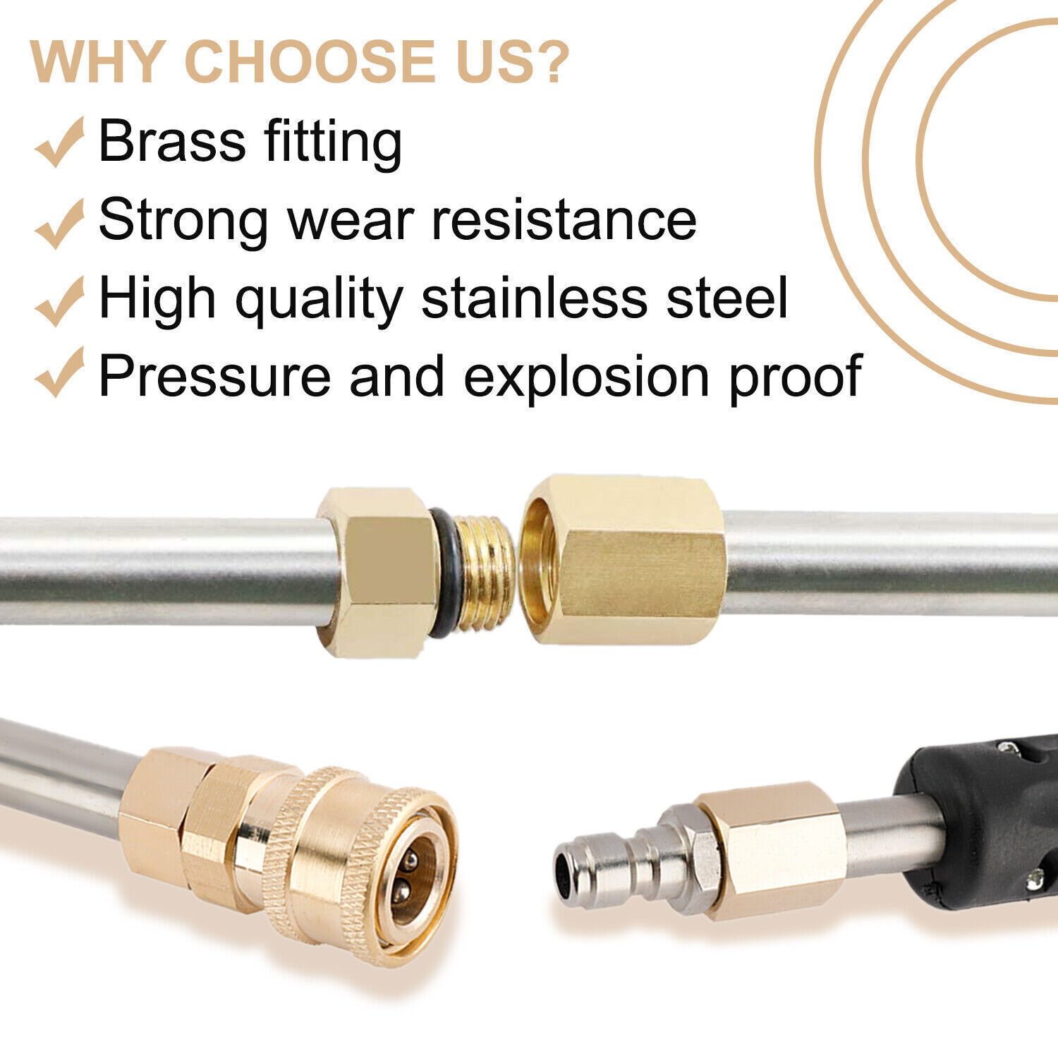 4000PSI Pressure Washer Extension Wand Power Lance Spray Gun Nozzle 1/4″ Connect