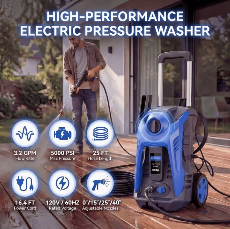 Electric Pressure Washer 4800 PSI 3.6 GPM Pressure Washer