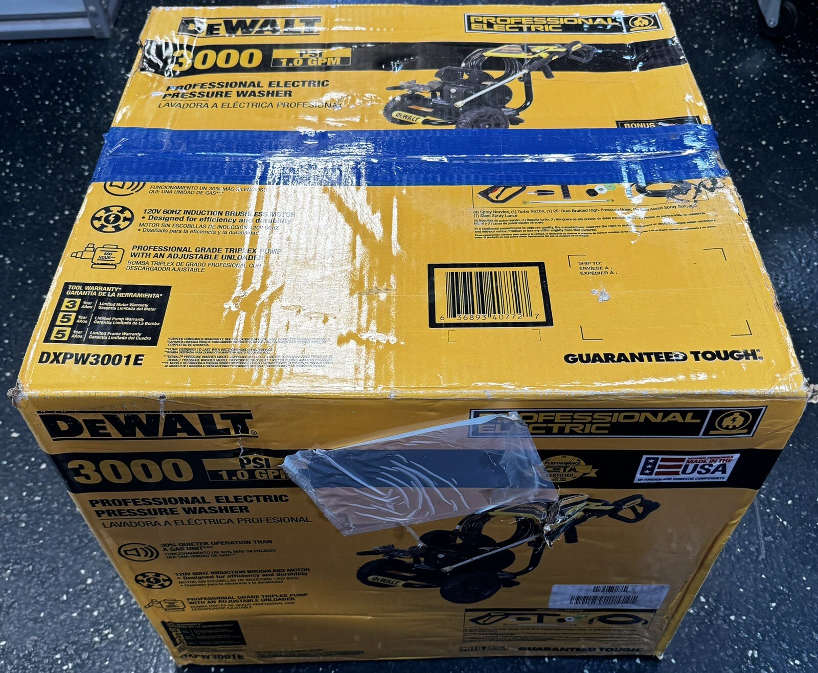 DeWalt 3000PSI 1.0GPM Cold Water Electric Pressure Washer(DXPW3001E)