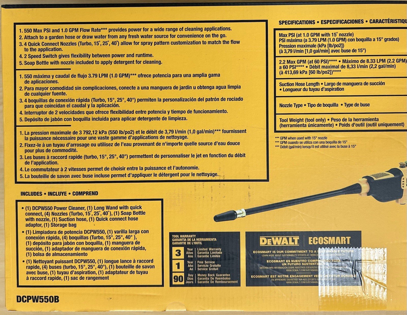 BRAND NEW DEWALT DCPW550B Power Cleaner Cordless Pressure Washer