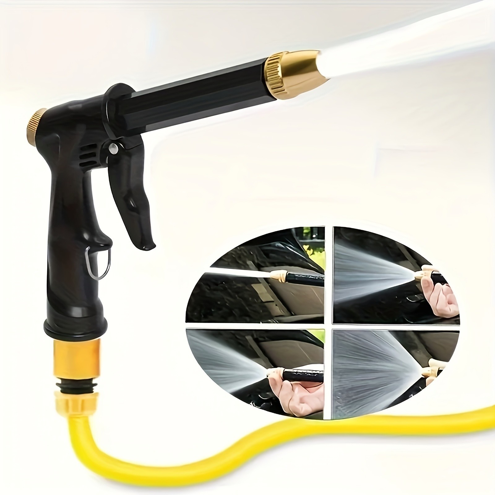 High Pressure Water Gun – 360° Rotating Nozzle, American Thread for Car & Patio