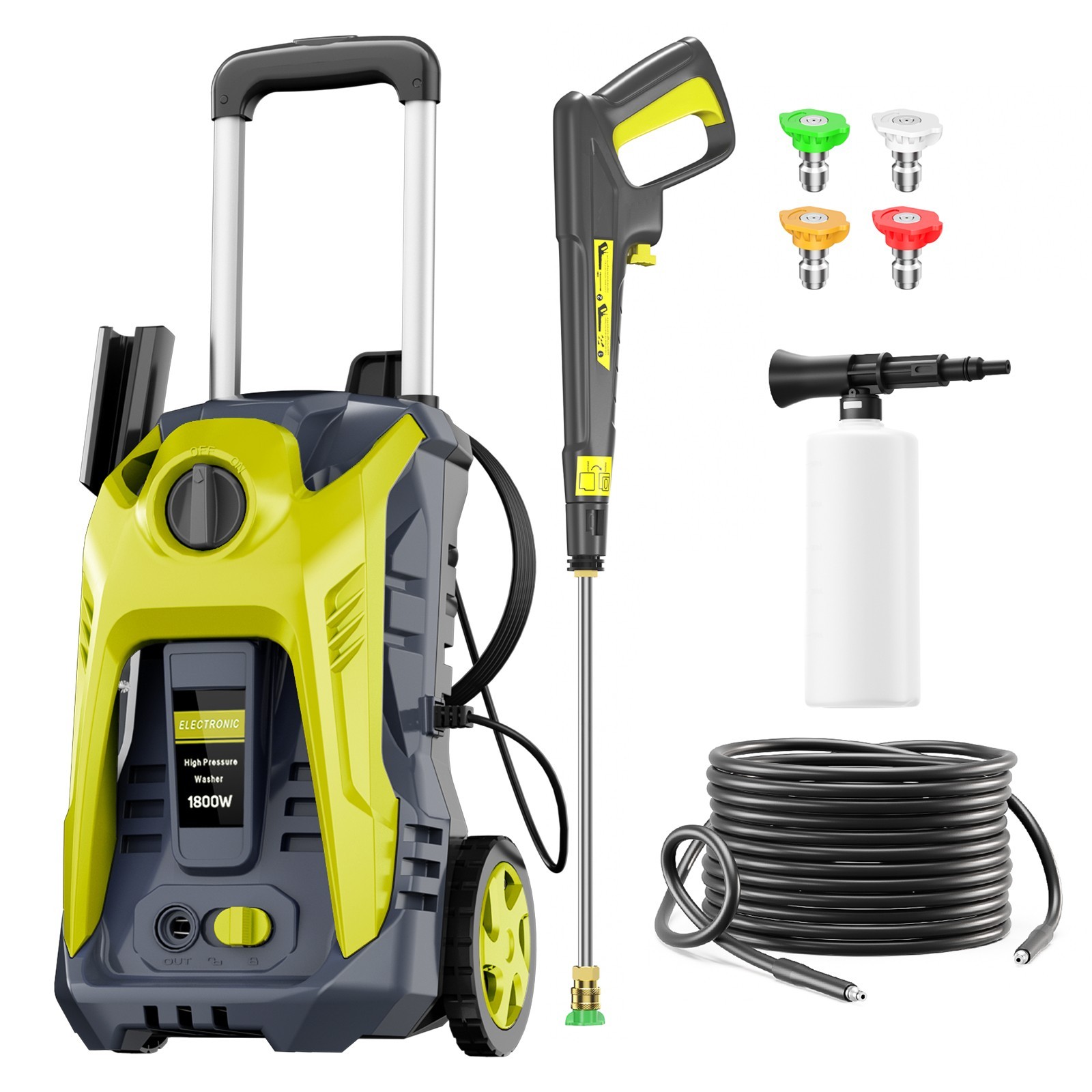 Pressure Washer 4200PSI 2.0GPM, Compact Cleaning Power, 4 Nozzles, for Home
