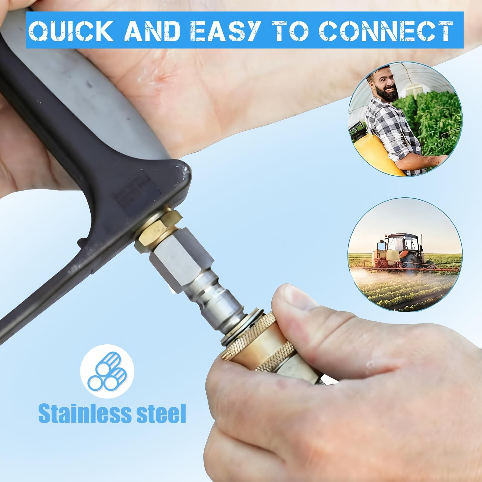 2Pcs Pressure Washer Coupler – Stainless Steel 1/4″ or 3/8″ Quick Connect Plu…