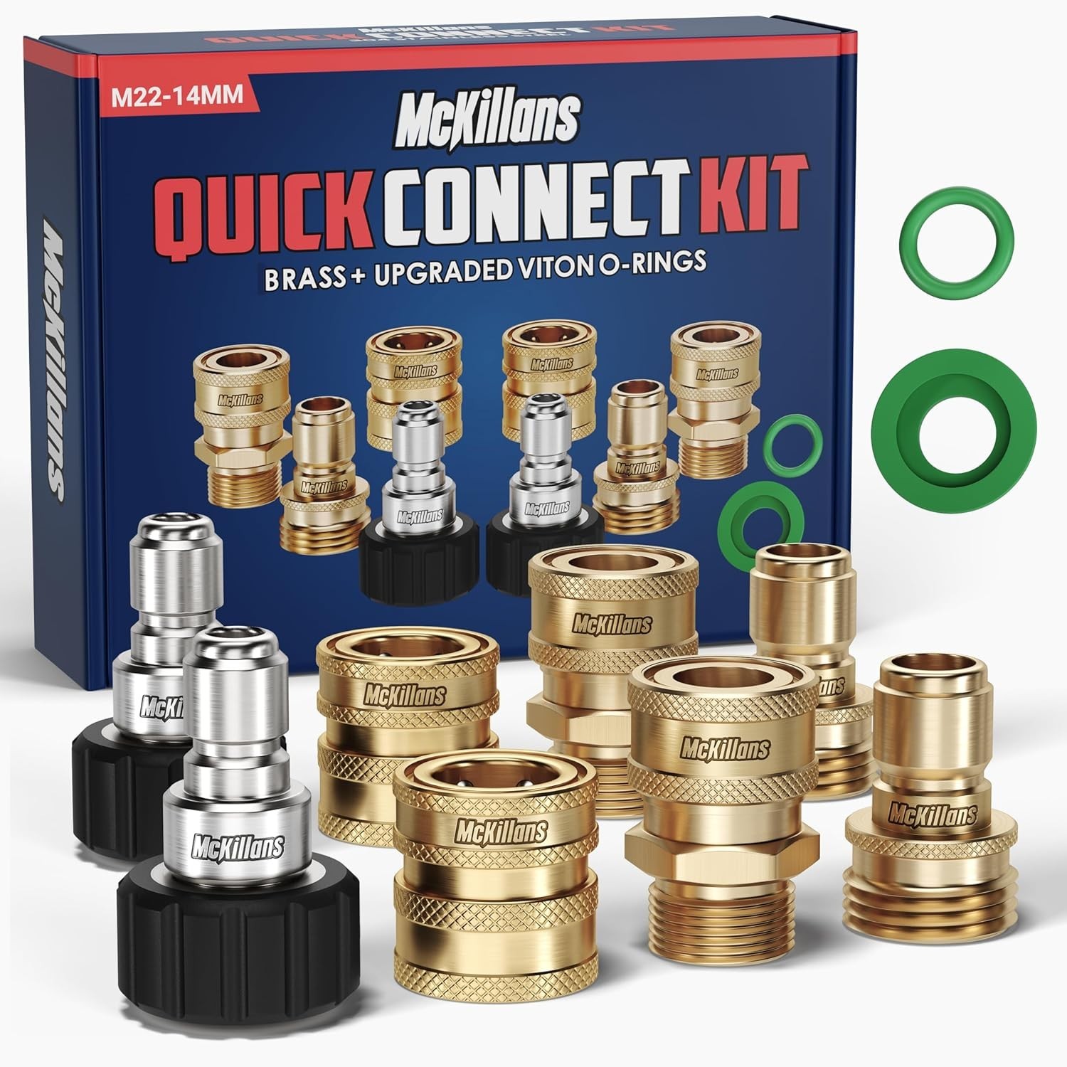 McKillans� Pressure Washer Quick Connect Kit, M22-14mm to 3/8″ Male Female Quick