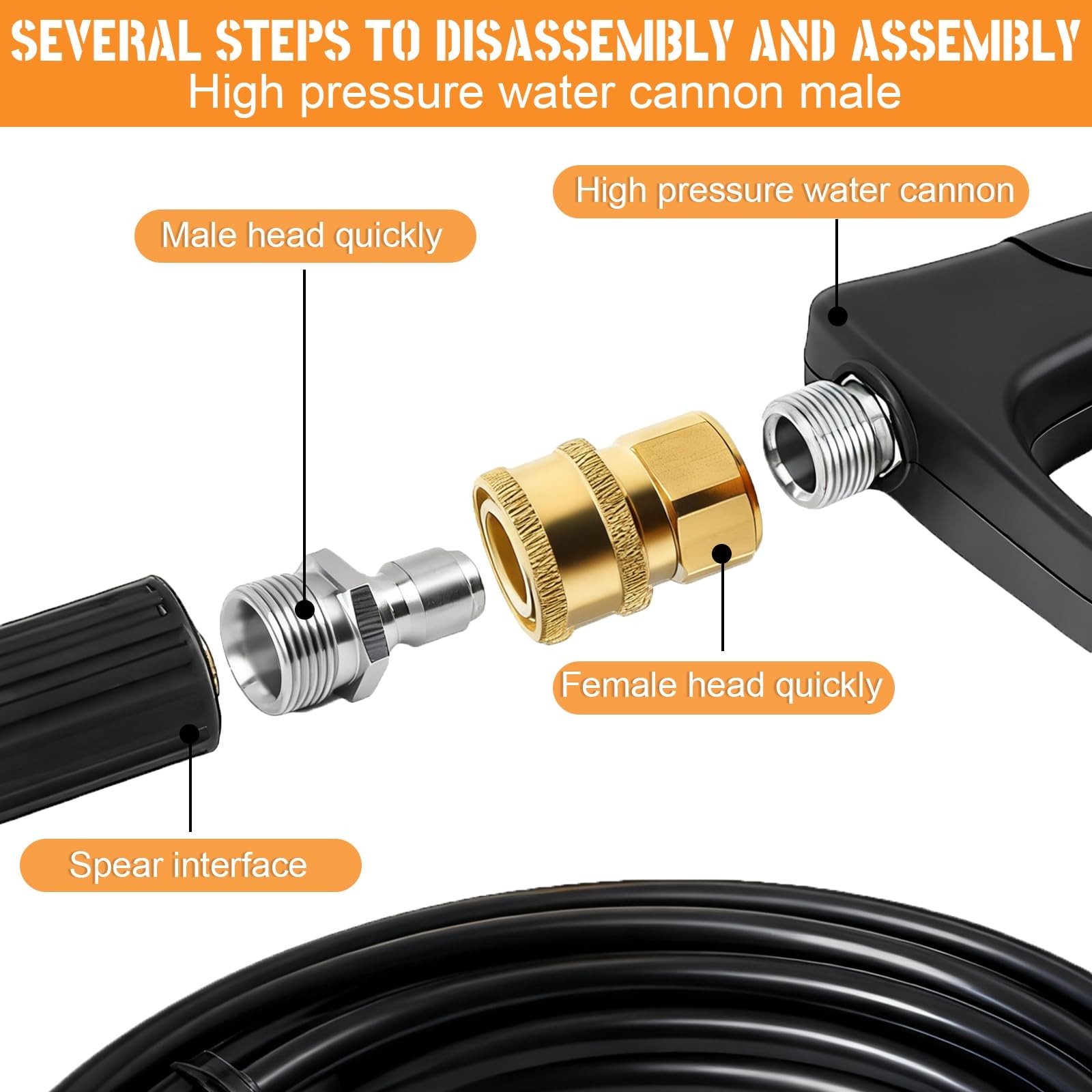 Pressure Washer Couplers Brass Fittings 1/4 Inch Quick Connect To Female Npt Soc