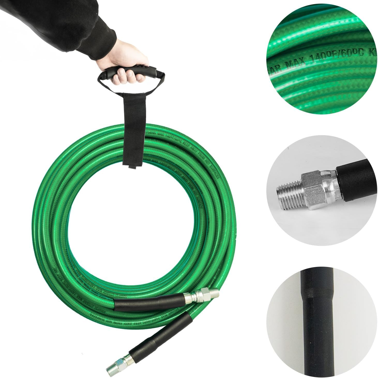 Sewer Jetter Kit for Pressure Washer 150FT, 4000 PSI Drain Cleaner Hose 1/4 Inch