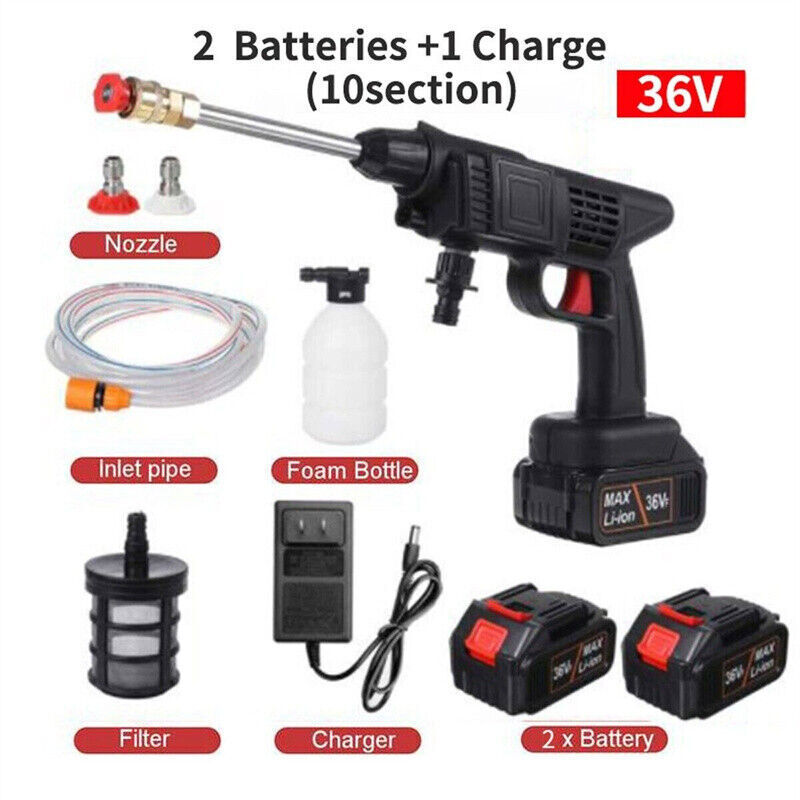 Cordless Electric High Pressure Water Spray Car Gun Portable Washer Cleaner Tool