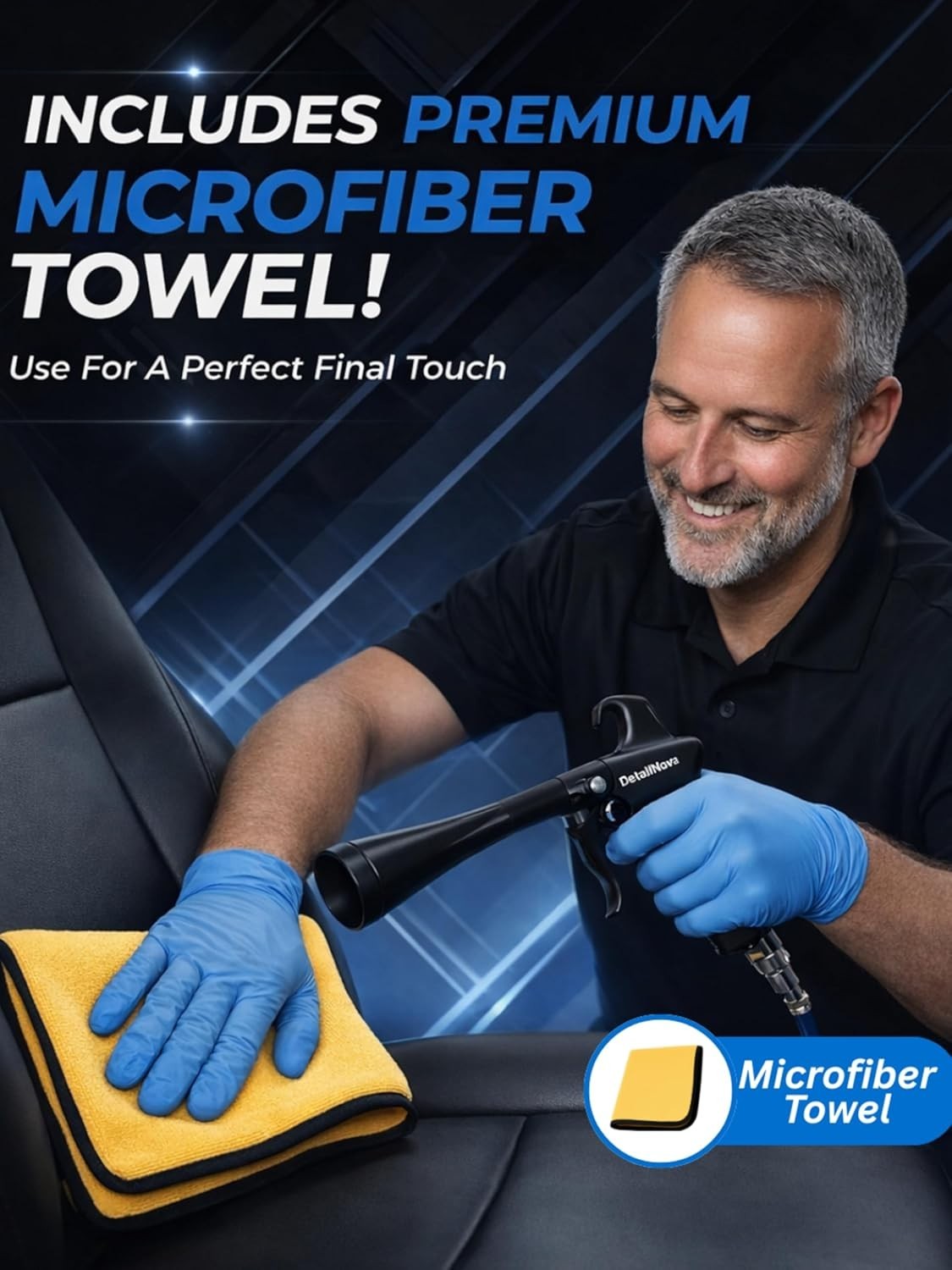Air Blow Gun Car Detailing Turbo Air Nozzle for Dust Removal with Accessories