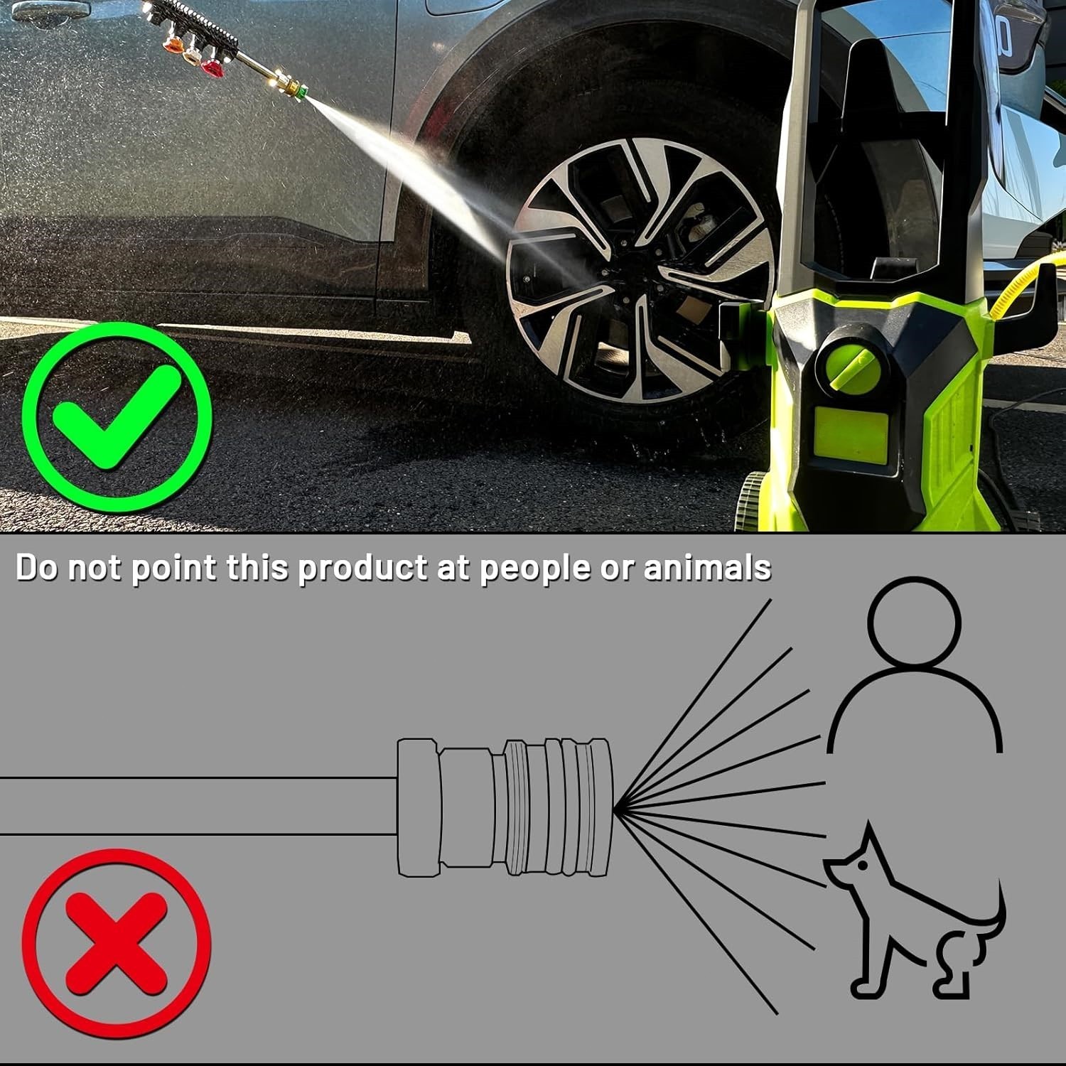 Portable Power Washer 4 Quick Connect Nozzles High Cleaning Machine for Car