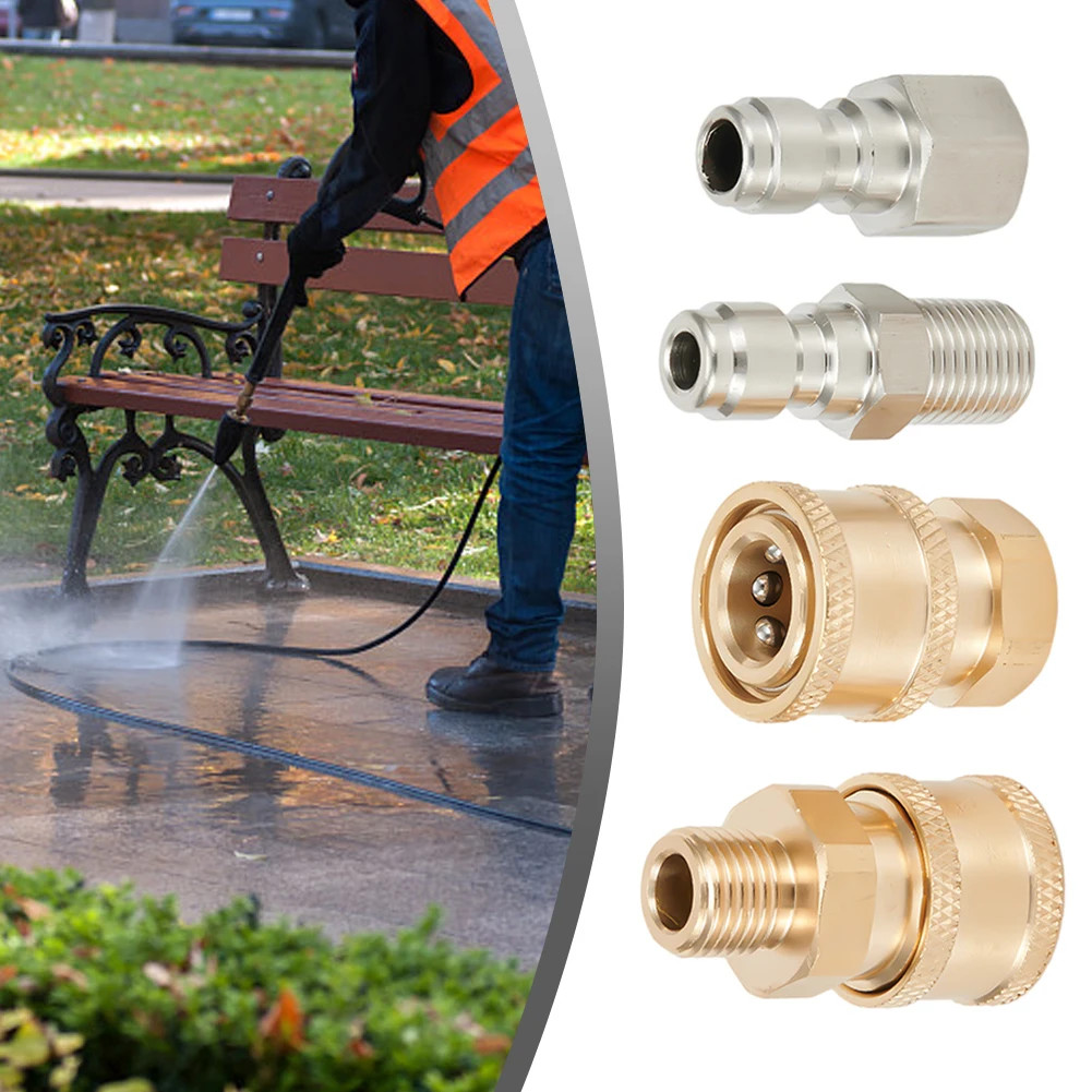 1Pc 1/4 Inch Male Fitting Quick Release Adapter Pressure Washer Connector Coupli