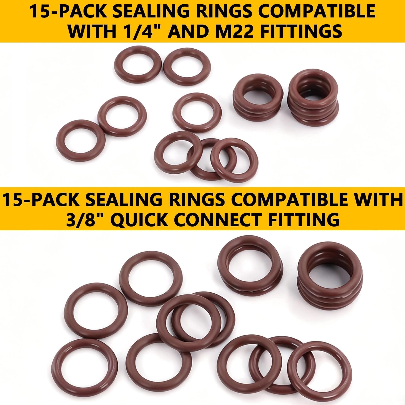 30 Pack Viton Pressure Washer O-Ring Kit 1/4 & 3/8 Quick Connect High Temp USNew