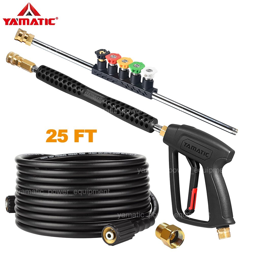 YAMATIC Pressure Washer Gun and 50 ft Hose Kit for Ryobi, Simpson, Craftsman etc