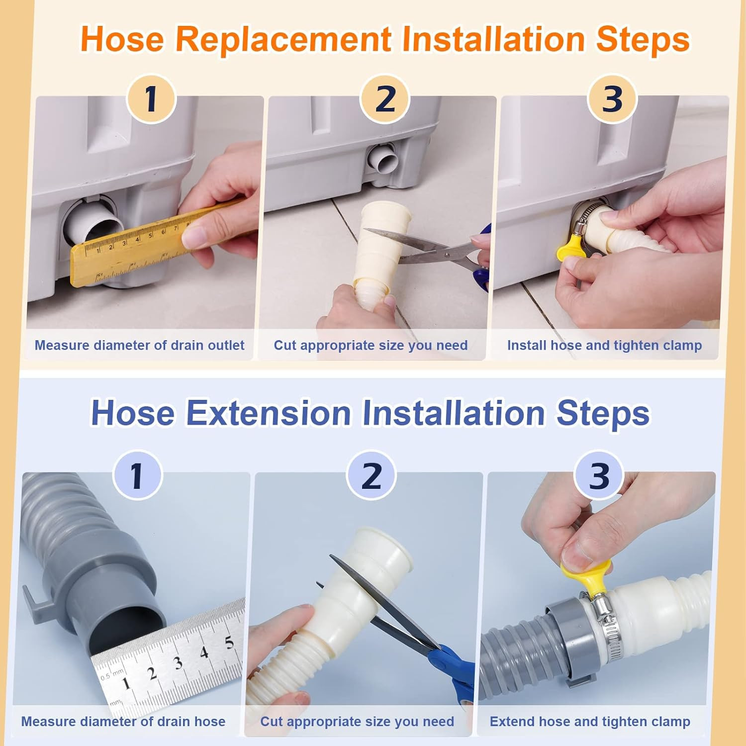 Kit Extension Manguera Desag�E Lavadora, Universal 6.9 Pies