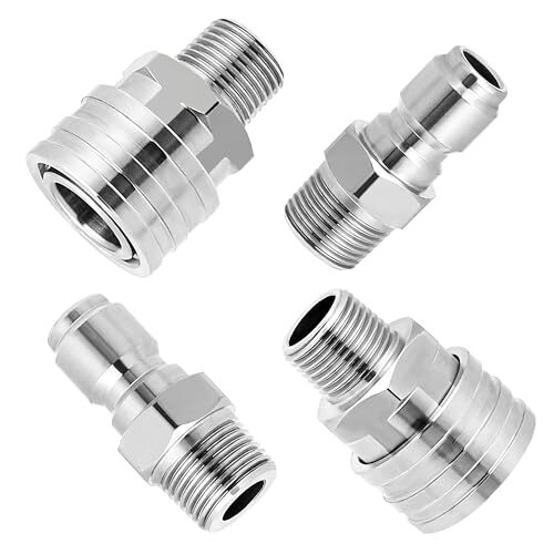 Pressure Washer Adapter Set 2 Sets 3/8″ Quick Connect Fittings Male Pressure