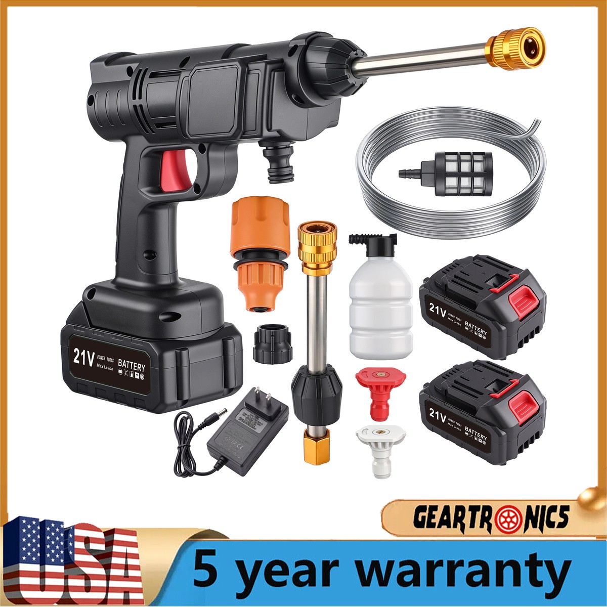 Water Pressure Washer For windows fences 70 dB Cordless Portable 1.2mpa/145PSI