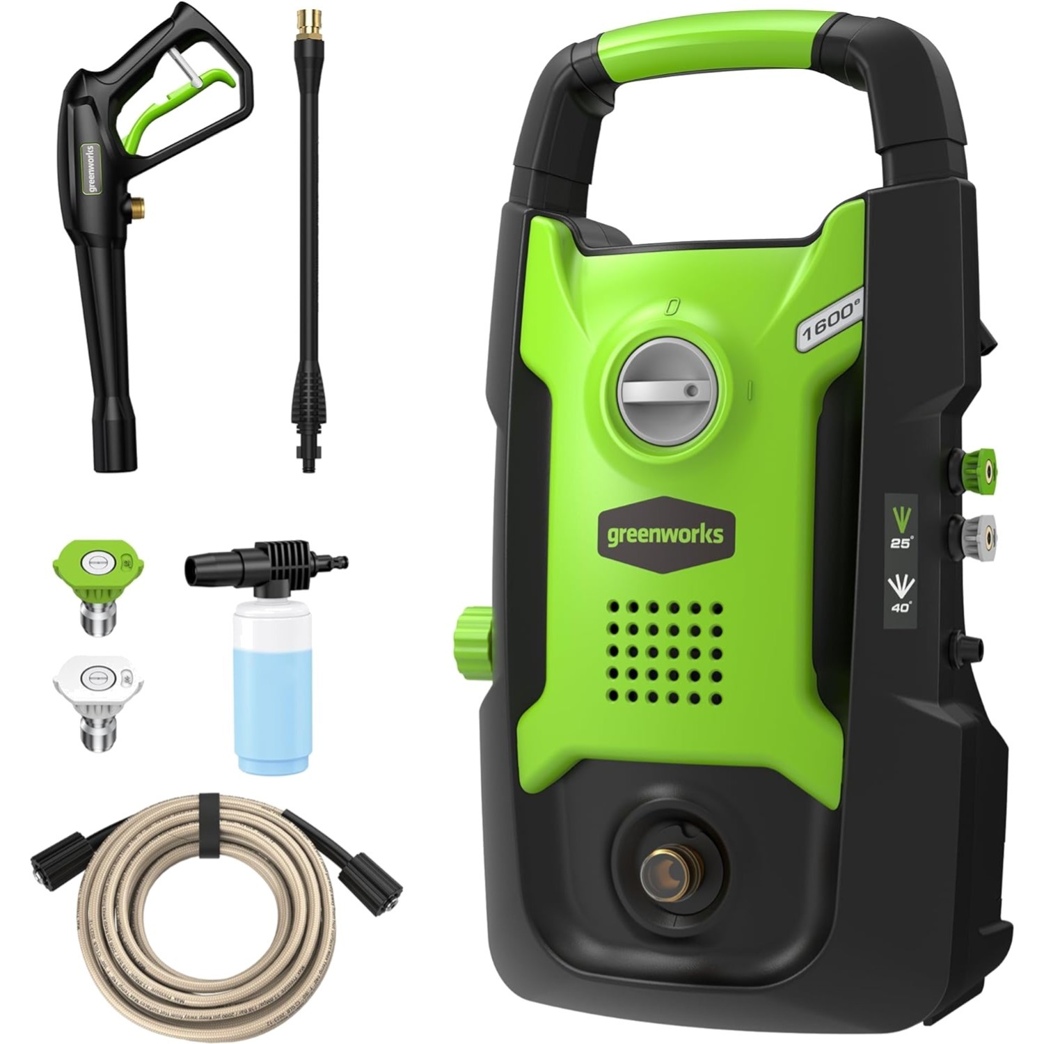 Electric Pressure Washer 1600 PSI 1.2 GPM for Cars Outdoor Deck Windows