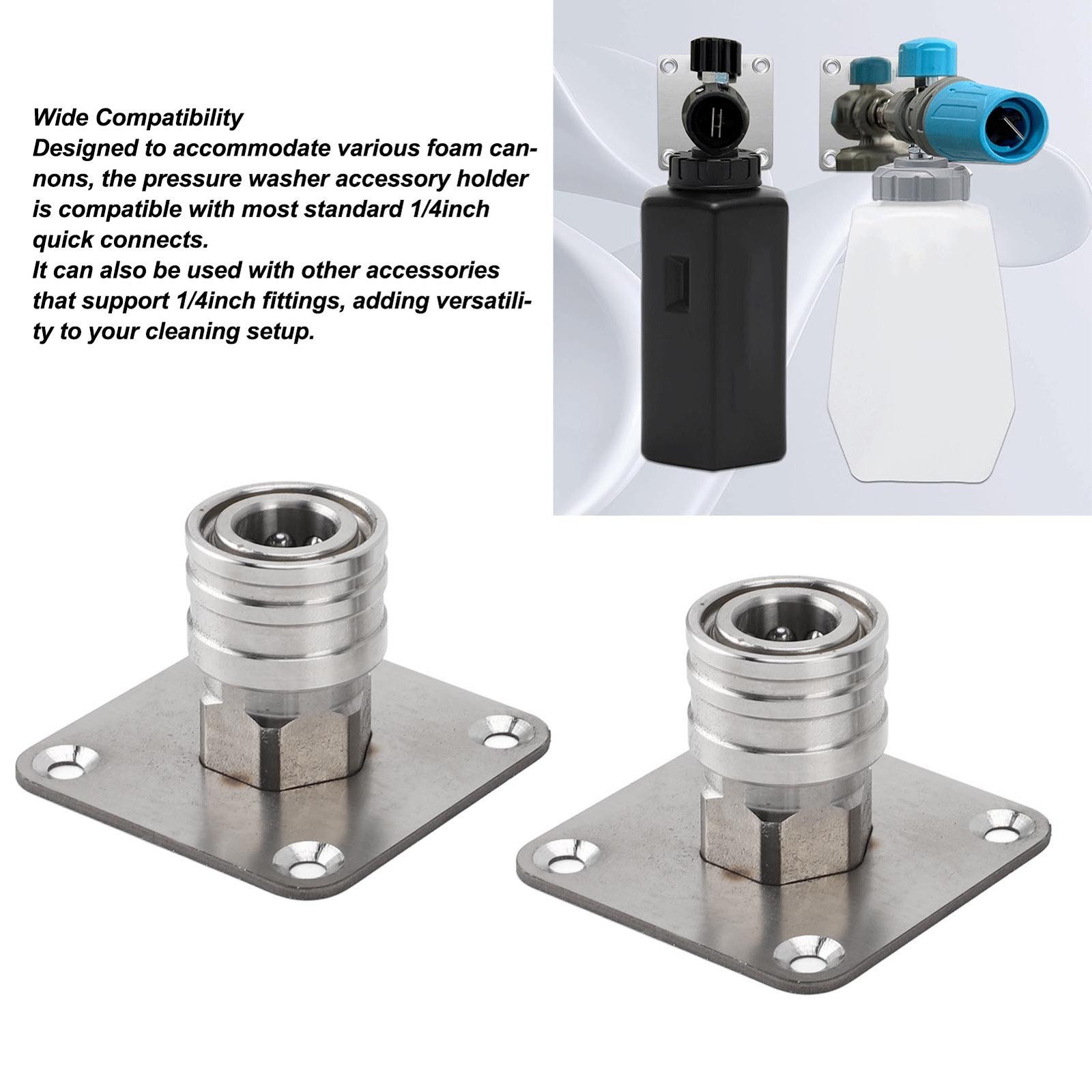 2 Pcs Pressure Washer Foam Cannon Holder Stainless Steel Wall Mount Recommended