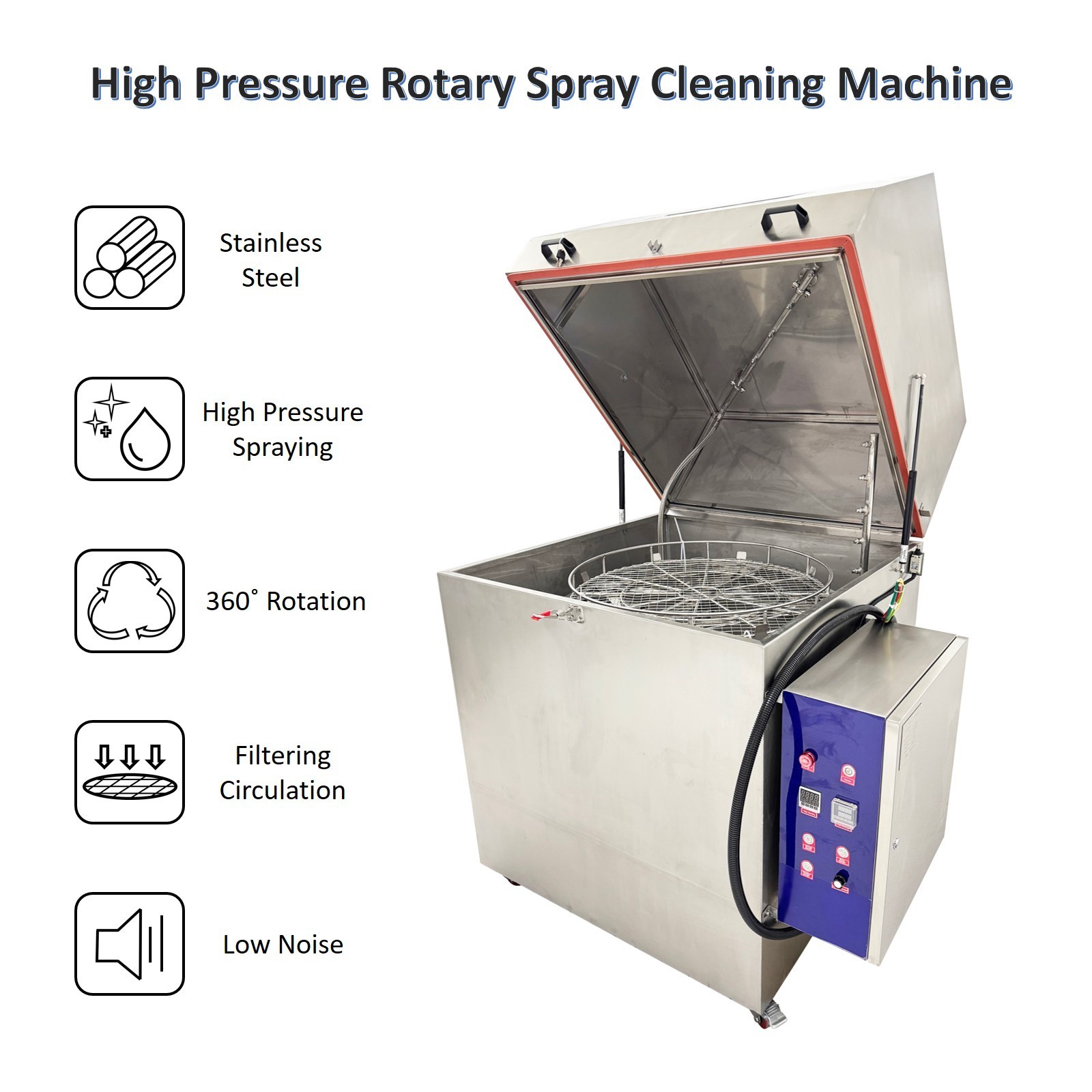 Hardware Degreasing Decontamination High-pressure Rotary Cleaning Machine 220V