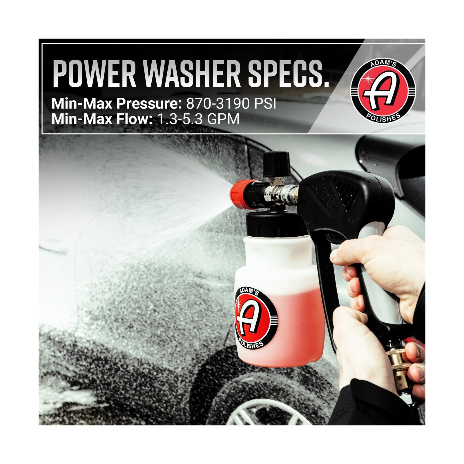 Adam’s Polishes Premium Foam Cannon – Soap Sprayer for Car Wash… USA FAST SHIP