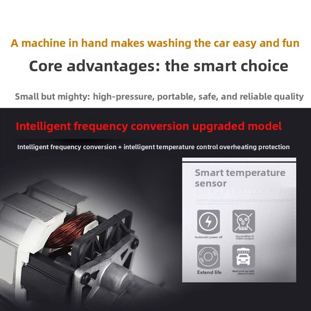 12V DC Car Washer with Intelligent Frequency Conversion Safety Feature