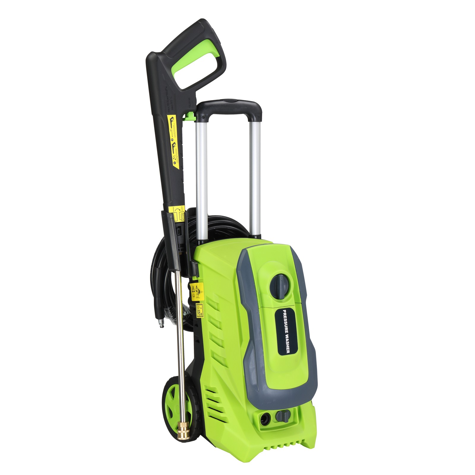 Portable Pressure Washer 4500PSI Max with 4 Nozzles and Telescopic Handle Green