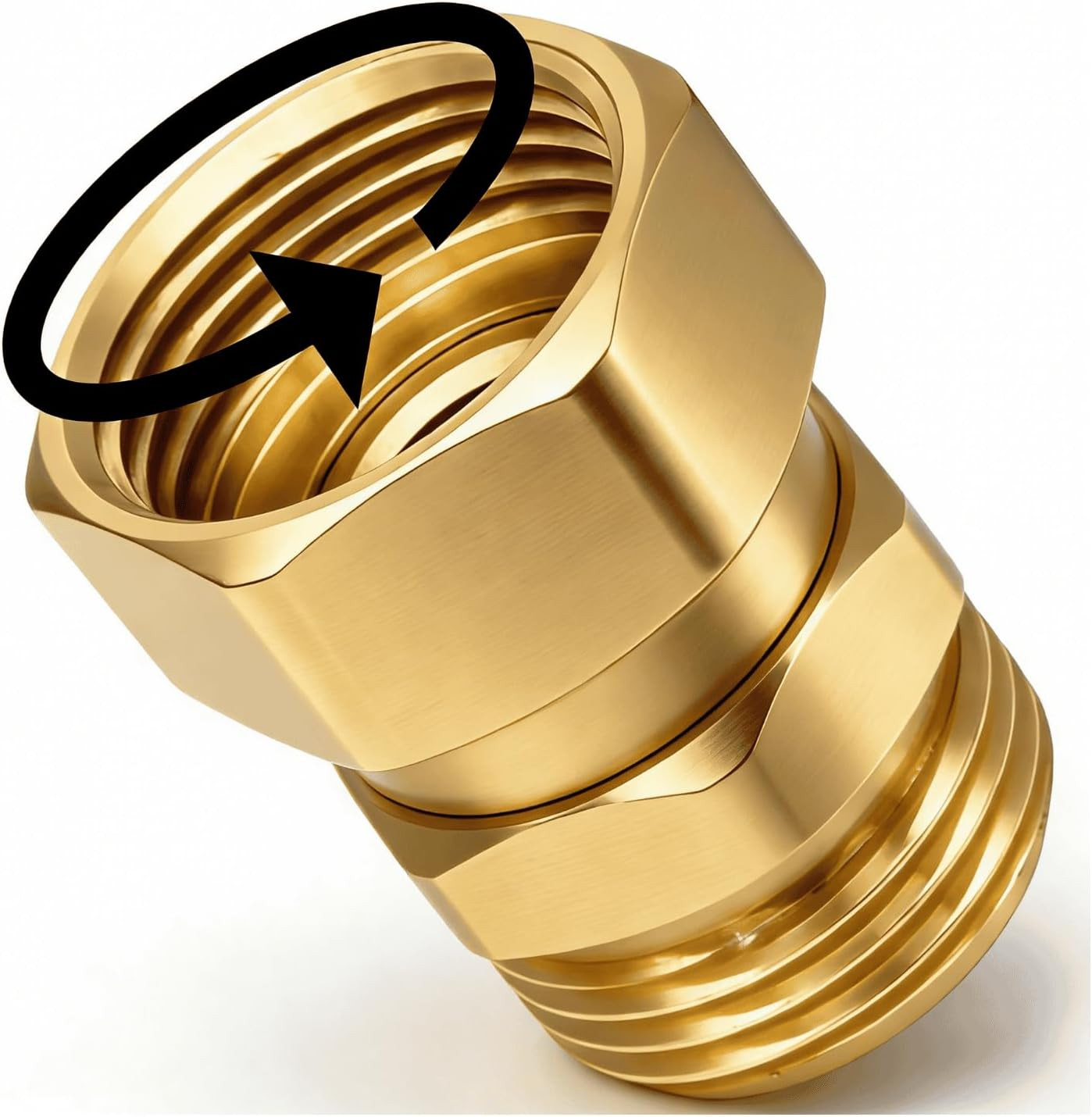 Garden Hose Swivel Adapter for Spray Nozzle with Leak-Proof Seal, 3/4” GHT Fe…