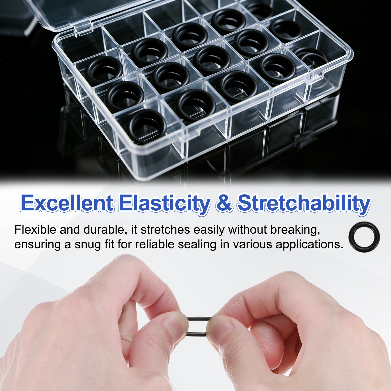 1-Set 2/5″ Nitrile Rubber O Ring Assortment Kit for Quick Coupler [Black]