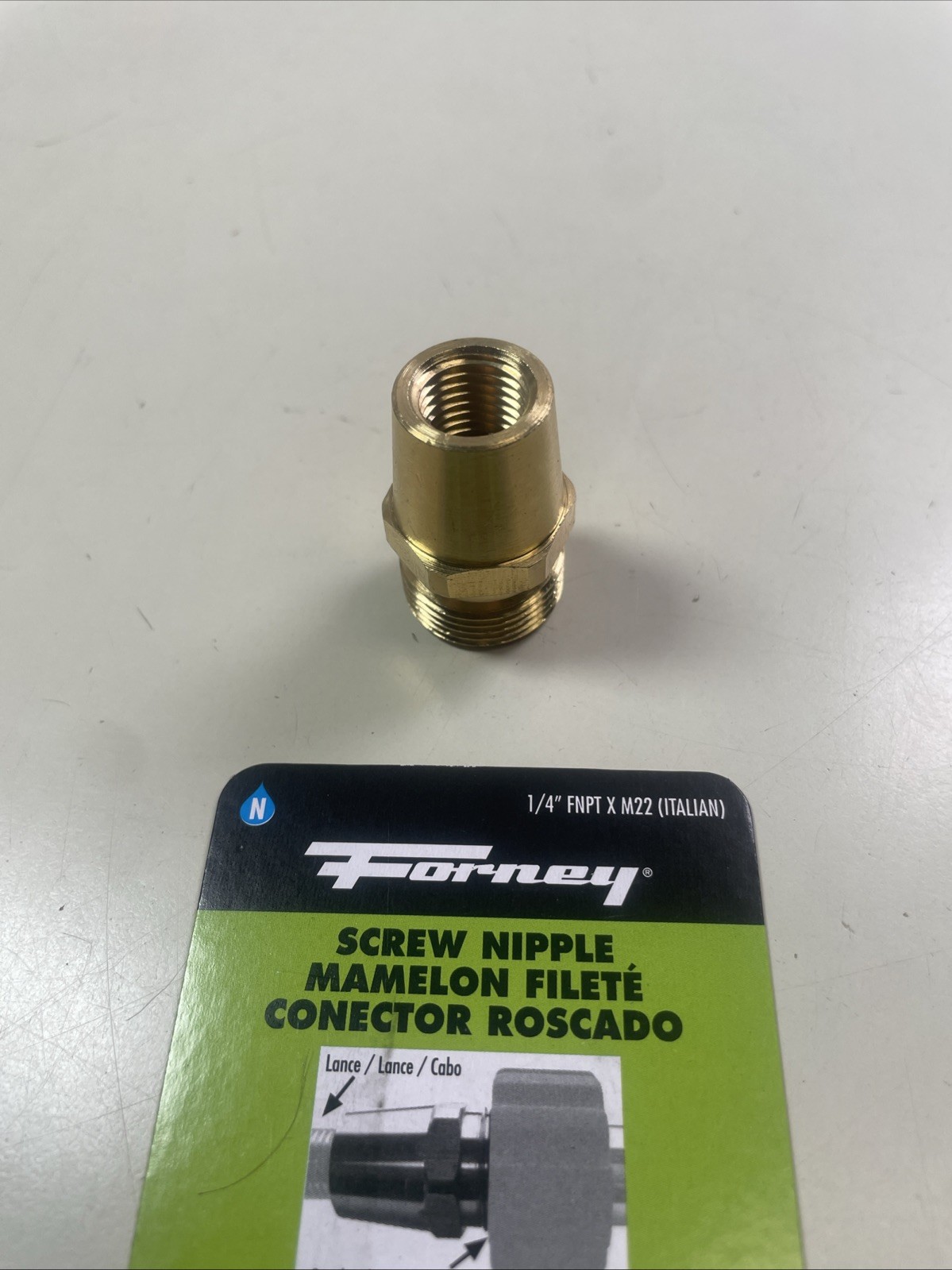 Forney 75118 Screw Nipple 1/4” FNPT x M22 Fitting