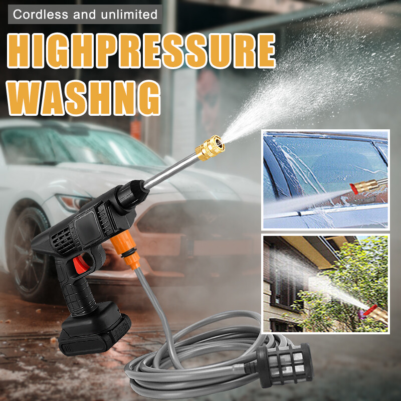1500W Cordless Electric High Pressure Water Spray Car Gun Portable Washer Clean