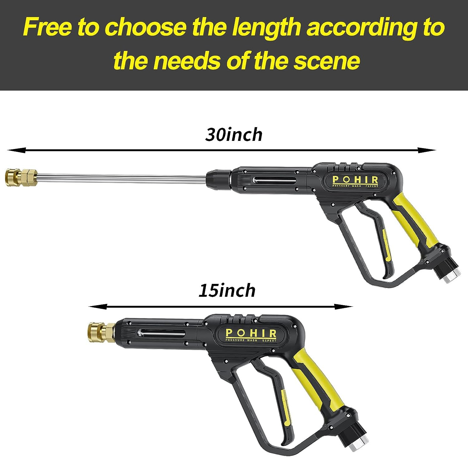 Pressure Washer Gun 3600 PSI with 3/8” Swivel Quick Connect Extension Wand, M22