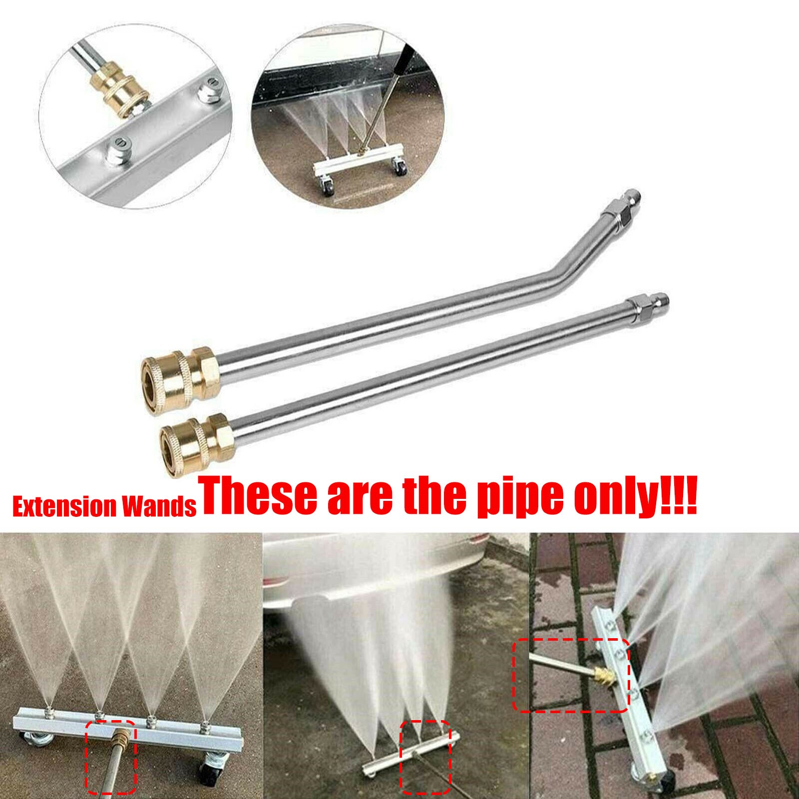 16 Inch Extension Wand Pipe For High Pressure Washer 1/4 Quick-Connect Tool
