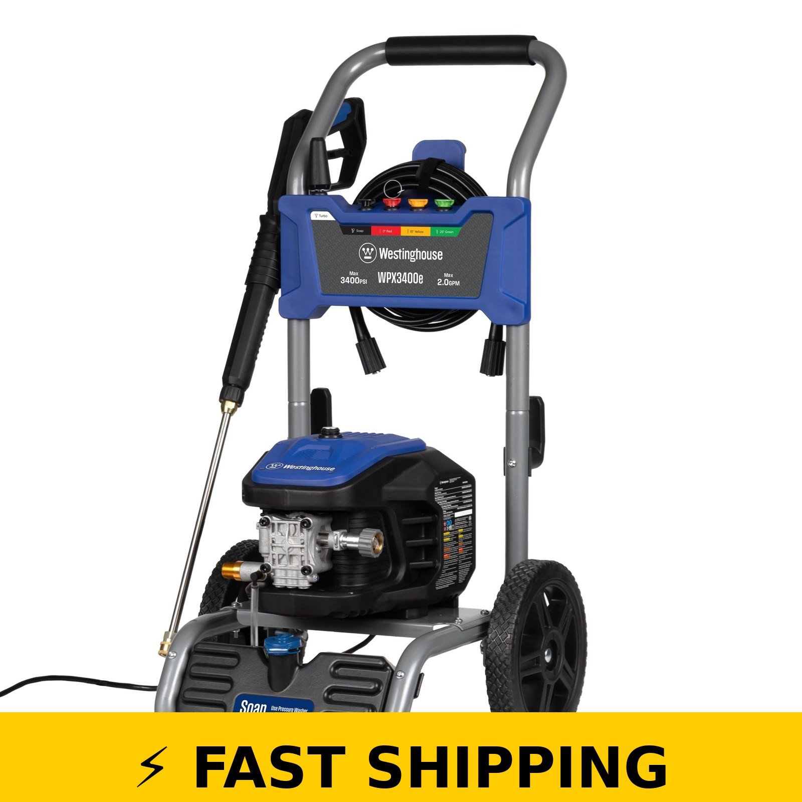Westinghouse WPX3400e Electric Pressure Washer, 3400 PSI, Brushless Motor