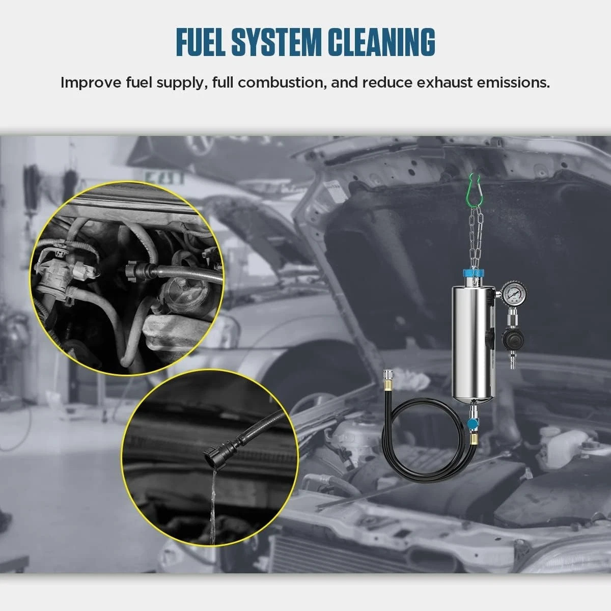 Fuel Injector Cleaner Tool Kit 1000ML 150PSI Disassembly-Free Fuel Injection Sys