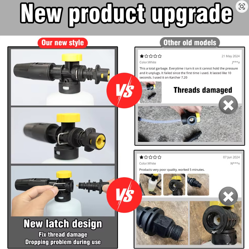Car Cleaning Wash Pressure Washer Snow Foam Lance Cannon Sprayer Gun Soap Bottle