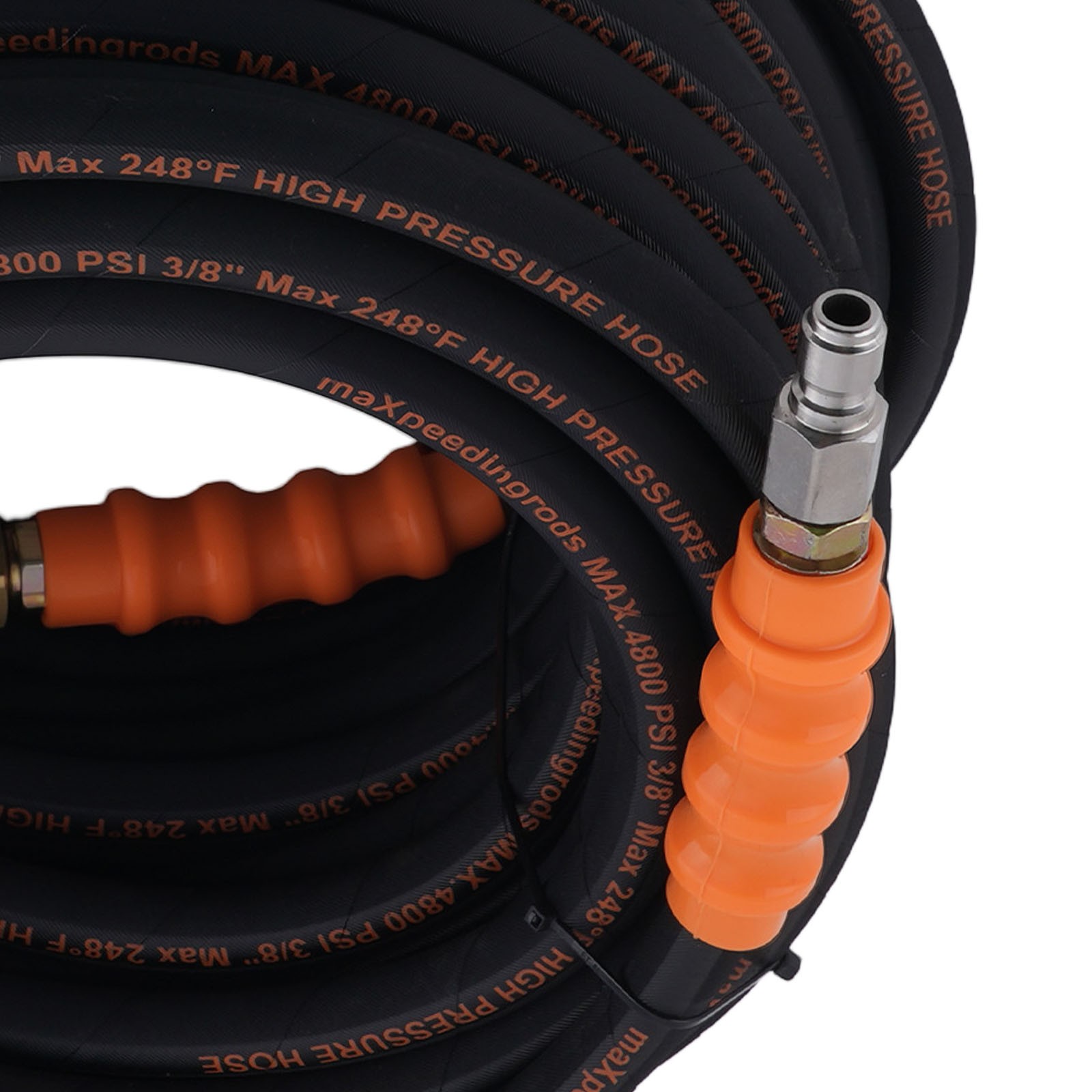 75FT 3/8″ High Pressure Washer Hose 4800PSI Replacement 248°F Steel Wire Braid