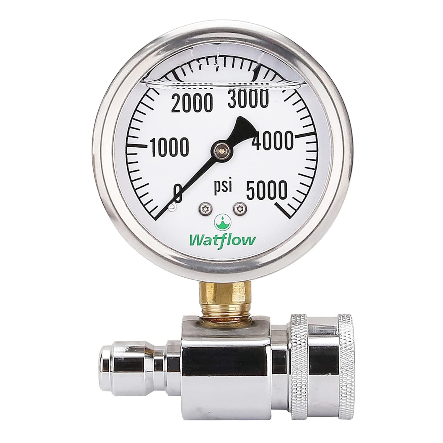 2-1/2″ Pressure Washer Pressure Gauge Kit, 3/8 Inch Quick Connect, 0-5000 PSI, L
