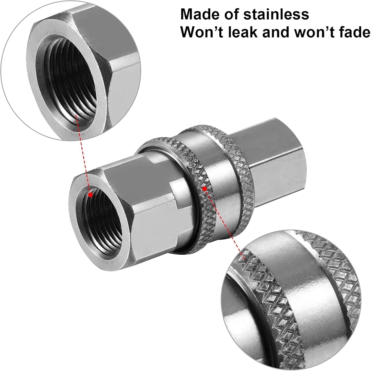4 Sets NPT 3/8 Inch Stainless Steel Male and Female Quick Connector Kit Pressure