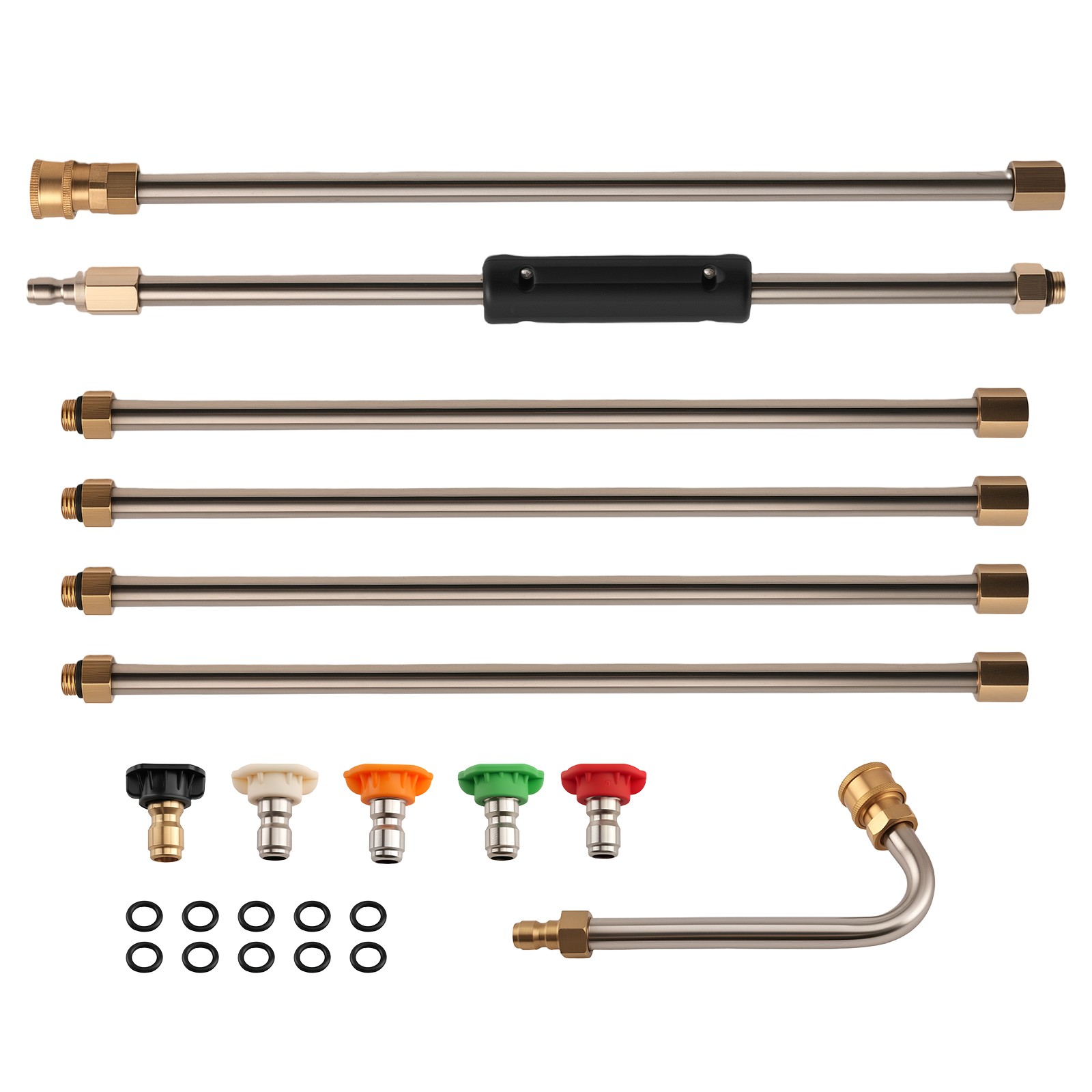 15 Inch 4000 PSI Pressure Washer Wands Stainless Steel Brass 6pcs 5 Nozzles