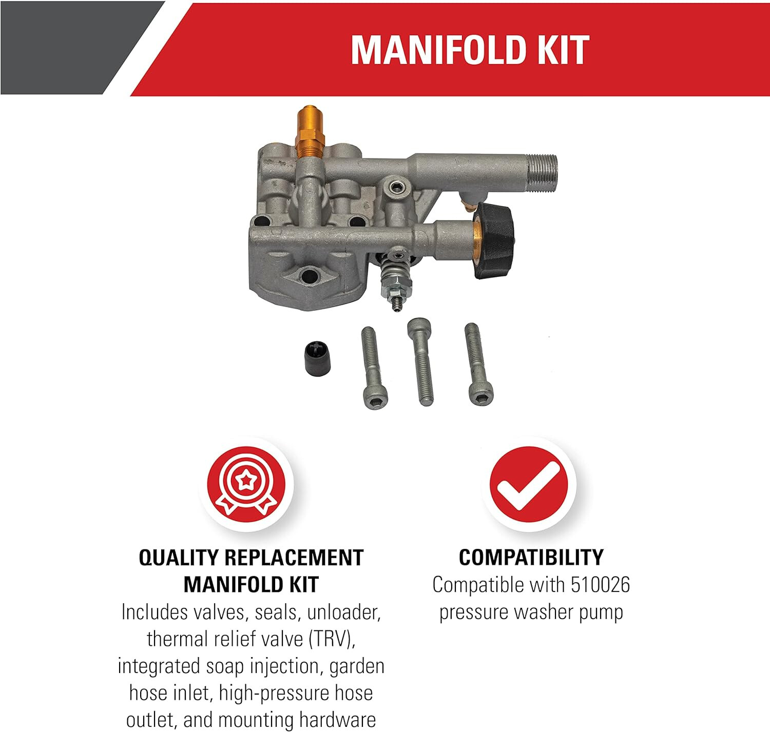 7113804 Manifold Replacement Kit from Simpson Cleaning Genuine OEM Component