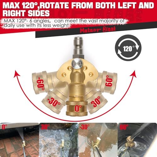 Meteor Blast Quick Connecting Pivoting Brass Coupler Attachment 120 Degree wi